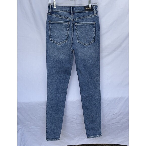 Express Skinny High Rise Buttonfly Women’s Size 4 L Distressed Stretch Jeans - Picture 2 of 12